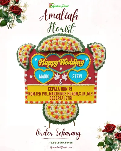 Karangan Papan Bunga Pernikahan di Petanjungan